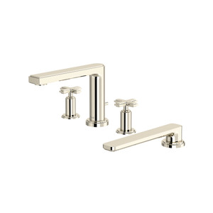 Manifesto™ 4-Hole Deck Mount Tub Filler - Polished Nickel | Model Number: MF12+PN