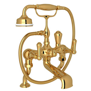 DISCONTINUED Georgian Era™ Exposed Deck Mount Tub Filler - Unlacquered Brass | Model Number: U.3000LS/1-ULB