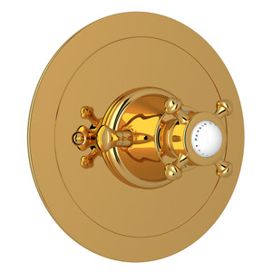 Edwardian™ 3/4" Round Thermostatic Trim Without Volume Control - Unlacquered Brass | Model Number: U.5786X-ULB/TO