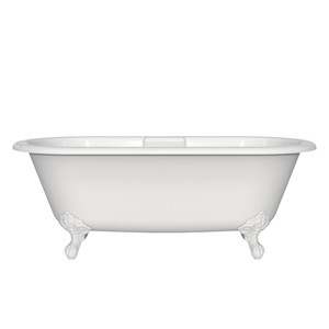 Cheshire 69" x 31" Freestanding Soaking Bathtub - Standard White (Gloss) | Model Number: CHE-N-SW-OF+FT-CHE-WH
