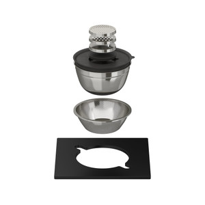 Colander And Mixing Bowl With Lid And Grating Inserts For Workstation Sinks - Unfinished | Model Number: COL03