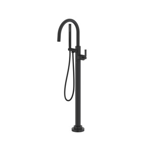 Apadana™ Single Hole Floor Mount Tub Filler Trim - Matte Black | Model Number: TAD06HF1LMMB