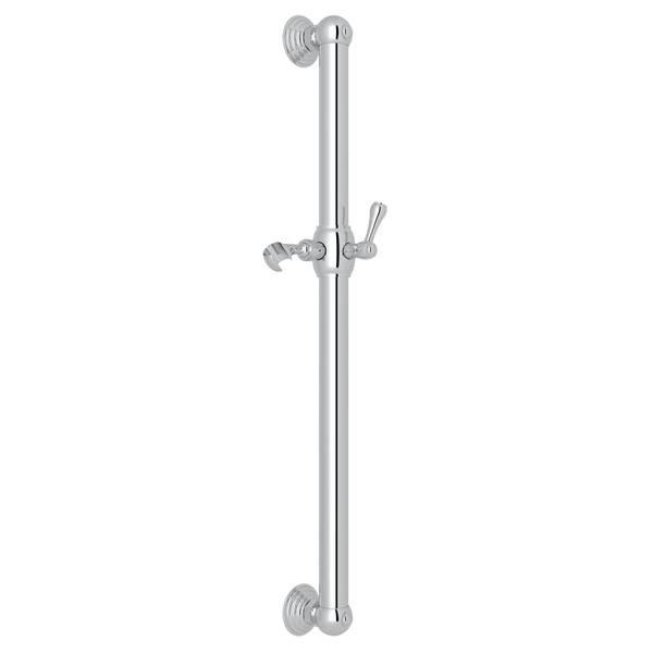 24 Inch Decorative Grab Bar with Lever Handle Slider - Polished Chrome | Model Number: 1361APC - Product Knockout