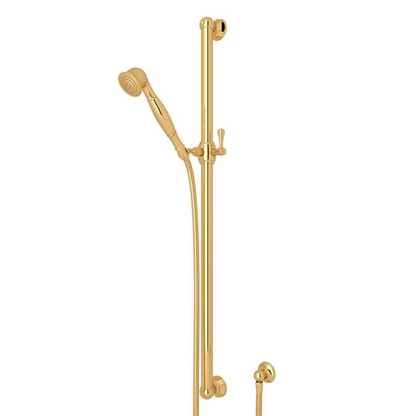 42 Inch Palladian Decorative Grab Bar Set with Single-Function Handshower Hose and Outlet - Italian Brass | Model Number: 1284IB - Product Knockout