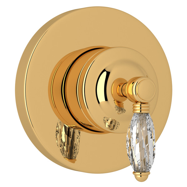 4-Port 3-Way Diverter Trim - Italian Brass with Crystal Metal Lever Handle | Model Number: A2700NLCIBTO - Product Knockout