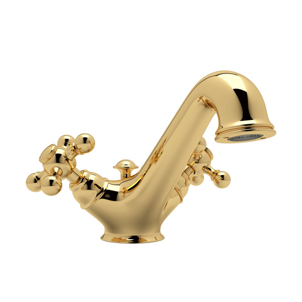 Arcana Single Hole Dual Handle Bathroom Faucet - Italian Brass with Cross Handle | Model Number: AC51X-IB-2 - Product Knockout