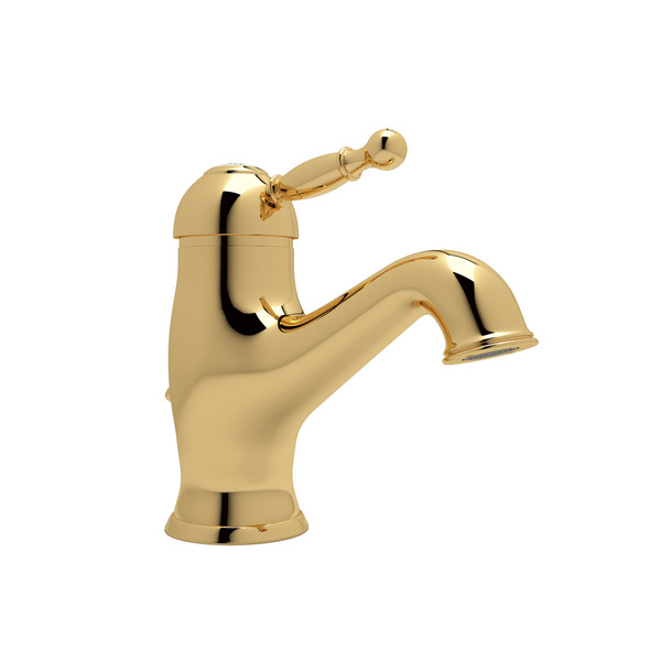 Arcana Single Hole Single Lever Bathroom Faucet - Italian Brass with Ornate Metal Lever Handle | Model Number: AY51-IB-2 - Product Knockout