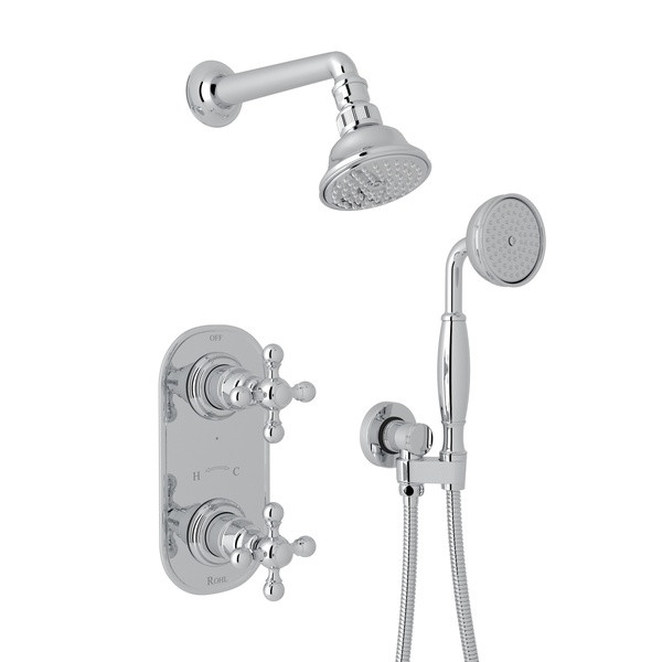 Arcana Thermostatic Shower Package - Polished Chrome with Cross Handle | Model Number: ACKIT55EX-APC - Product Knockout