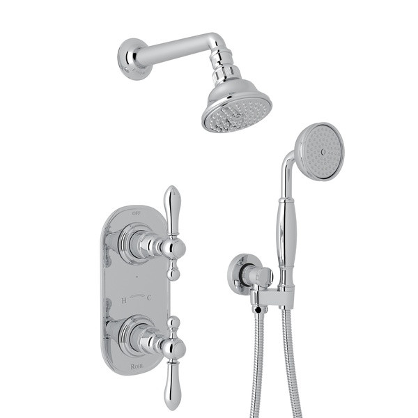 Arcana Thermostatic Shower Package - Polished Chrome with Metal Lever Handle | Model Number: ACKIT55ELM-APC - Product Knockout