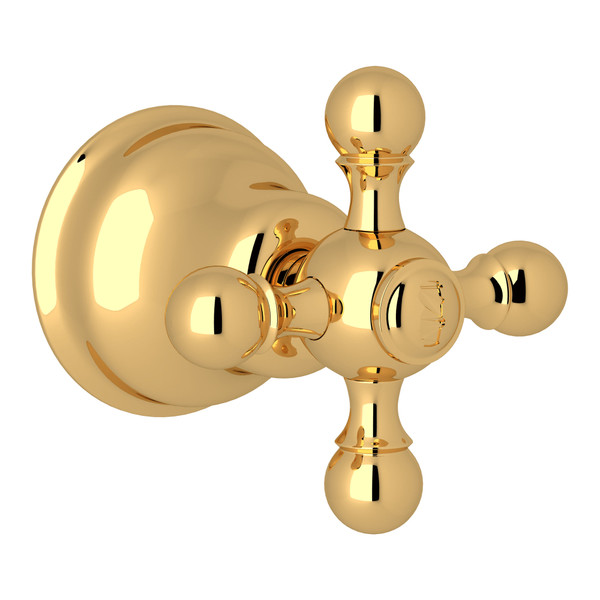 Arcana Trim for Volume Control - Italian Brass with Cross Handle | Model Number: AC31X-IB/TO - Product Knockout