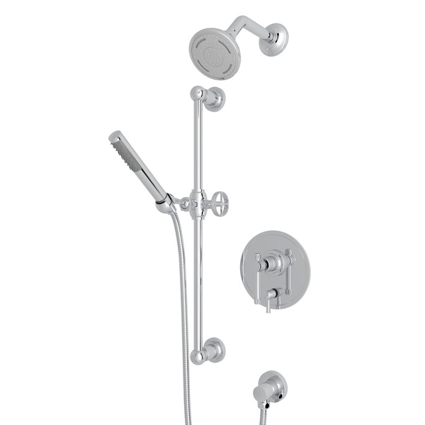 Campo Pressure Balance Shower Package - Polished Chrome with Industrial Metal Lever Handle | Model Number: CMKIT230NIL-APC - Product Knockout