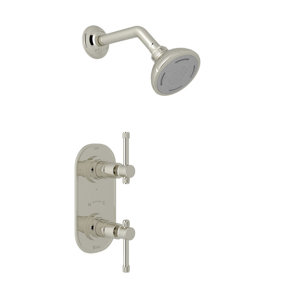 Campo Thermostatic Shower Package - Polished Nickel with Industrial Metal Lever Handle | Model Number: CMKIT51IL-PN - Product Knockout