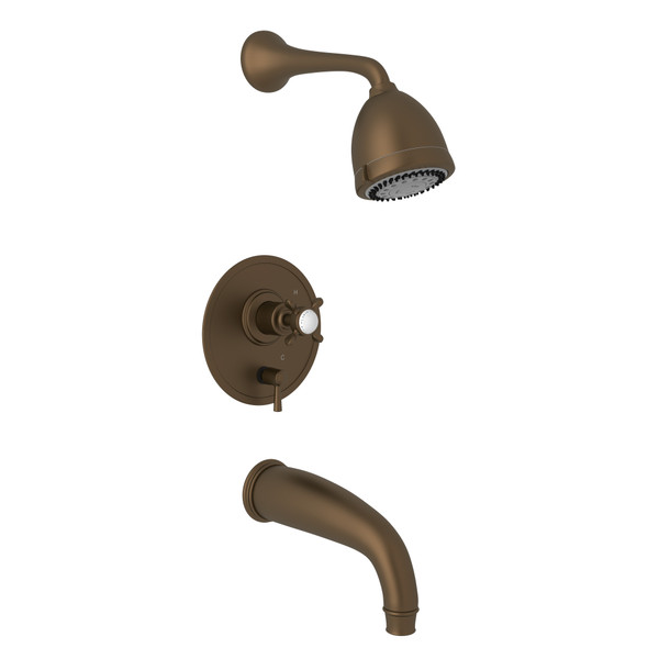 Edwardian Pressure Balance Shower Package - English Bronze with Cross Handle | Model Number: U.KIT230NX-EB - Product Knockout