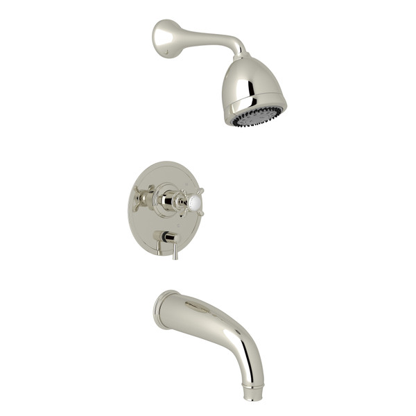 Edwardian Pressure Balance Shower Package - Polished Nickel with Cross Handle | Model Number: U.KIT230NX-PN - Product Knockout