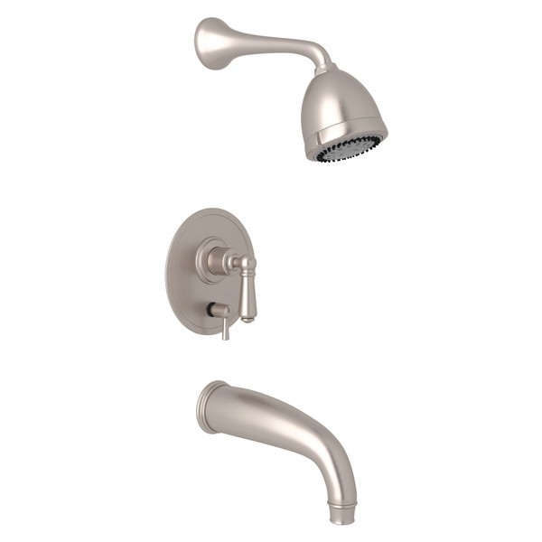 Edwardian Pressure Balance Shower Package - Satin Nickel with Metal Lever Handle | Model Number: U.KIT230NL-STN - Product Knockout