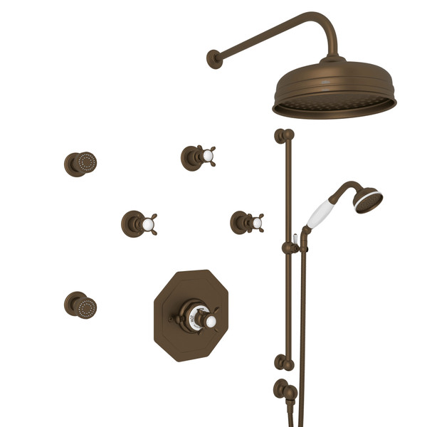 Edwardian Thermostatic Shower Package - English Bronze with Cross Handle | Model Number: U.KIT37X-EB - Product Knockout