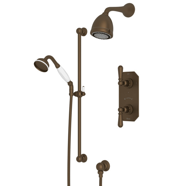 Edwardian Thermostatic Shower Package - English Bronze with Metal Lever Handle | Model Number: U.KIT52L-EB - Product Knockout