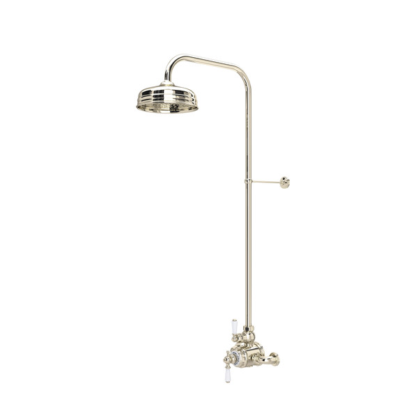 Edwardian Thermostatic Shower Package - Polished Nickel with Metal Lever Handle | Model Number: U.KIT2L-PN - Product Knockout