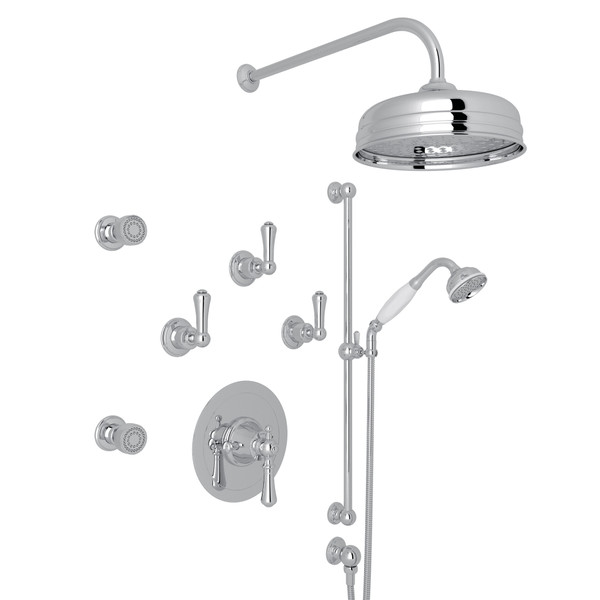 Georgian Era Thermostatic Shower Package - Polished Chrome with Metal Lever Handle | Model Number: U.KIT77LS-APC - Product Knockout