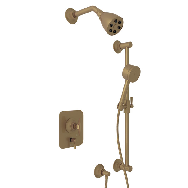 Graceline Pressure Balance Shower Package - French Brass with Metal Dial Handle | Model Number: MBKIT240NDMFB - Product Knockout