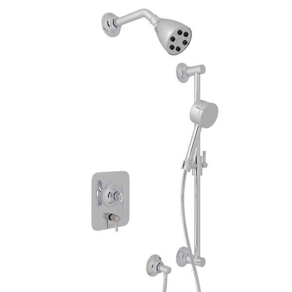 Graceline Pressure Balance Shower Package - Polished Chrome with Metal Dial Handle | Model Number: MBKIT240NDMAPC - Product Knockout