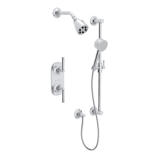 Graceline Thermostatic Shower Package - Polished Chrome with Metal Lever Handle | Model Number: MBKIT25LMAPC - Product Knockout