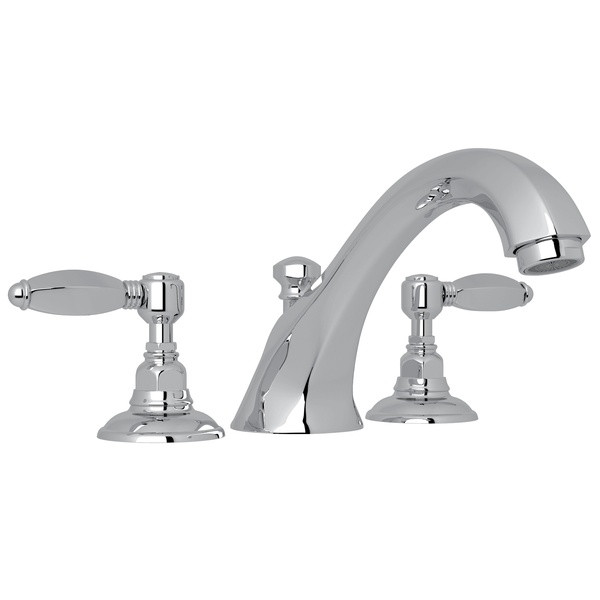 Hex 3-Hole Deck Mount Spout Tub Filler - Polished Chrome with Metal Lever Handle | Model Number: A1884LHAPC - Product Knockout