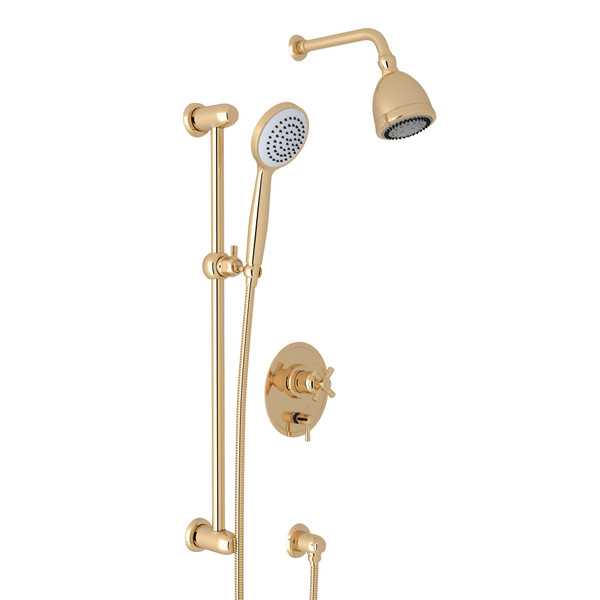 Holborn Pressure Balance Shower Package - English Gold with Cross Handle | Model Number: U.KIT890NX-EG - Product Knockout