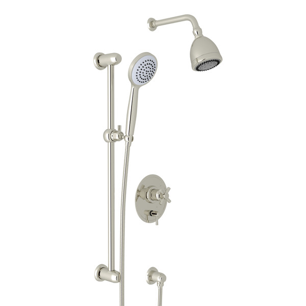 Holborn Pressure Balance Shower Package - Polished Nickel with Cross Handle | Model Number: U.KIT890NX-PN - Product Knockout