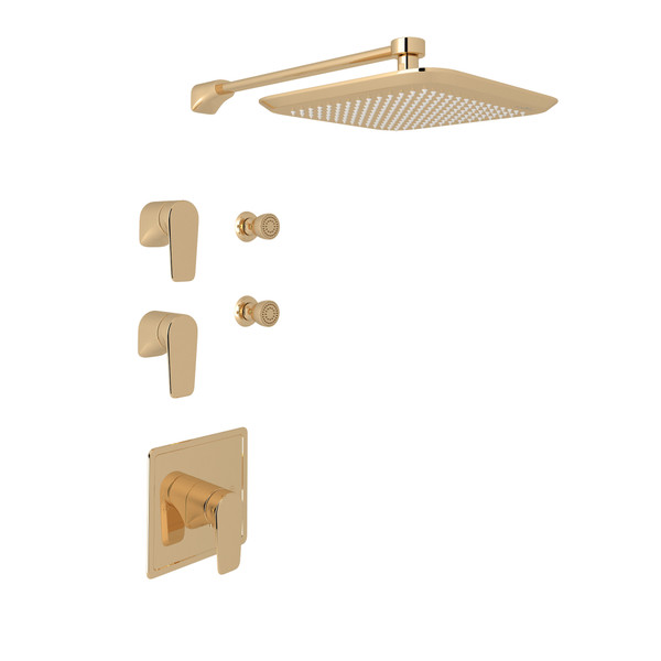 Hoxton Thermostatic Shower Package - English Gold with Metal Lever Handle | Model Number: U.KIT95LS-EG - Product Knockout