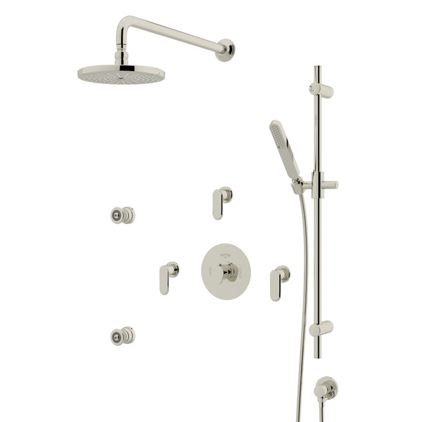 Meda Thermostatic Shower Package - Polished Nickel with Metal Lever Handle | Model Number: LVKIT370L-PN - Product Knockout