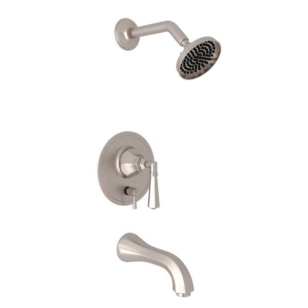 Palladian Pressure Balance Shower Package - Satin Nickel with Metal Lever Handle | Model Number: AKIT930NLM-STN - Product Knockout