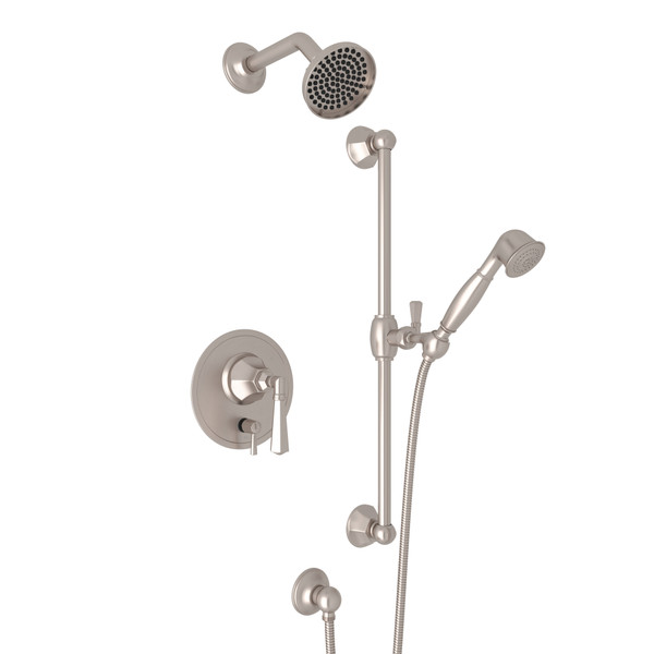 Palladian Pressure Balance Shower Package - Satin Nickel with Metal Lever Handle | Model Number: AKIT940NLM-STN - Product Knockout