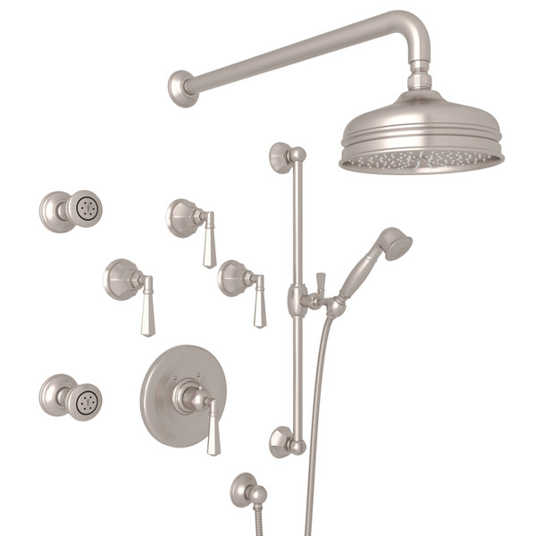 Palladian Thermostatic Shower - Satin Nickel with Metal Lever Handle | Model Number: AKIT99LM-STN - Product Knockout