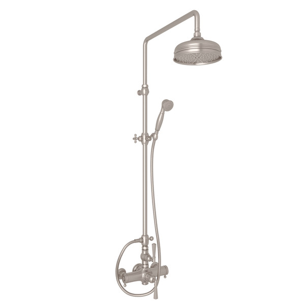 Palladian Thermostatic Shower Package - Satin Nickel with Metal Lever Handle | Model Number: AKIT48173LMSTN - Product Knockout