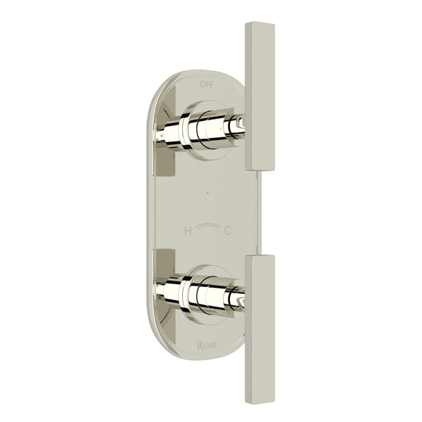 Pirellone 1/2 Inch Thermostatic and Diverter Control Trim - Polished Nickel with Metal Lever Handle | Model Number: BA390L-PN/TO - Product Knockout