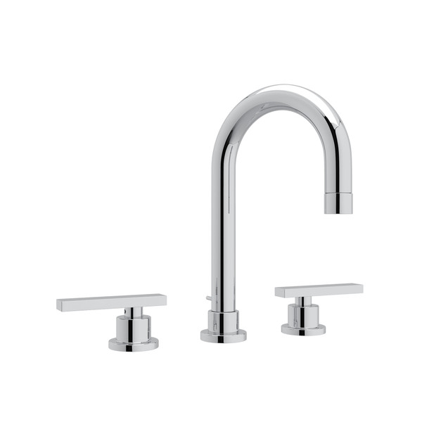 Pirellone C-Spout Widespread Bathroom Faucet - Polished Chrome with Metal Lever Handle | Model Number: BA108L-APC-2 - Product Knockout