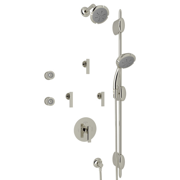 Pirellone Thermostatic Shower Package - Polished Nickel with Metal Lever Handle | Model Number: MODKIT370L-PN - Product Knockout
