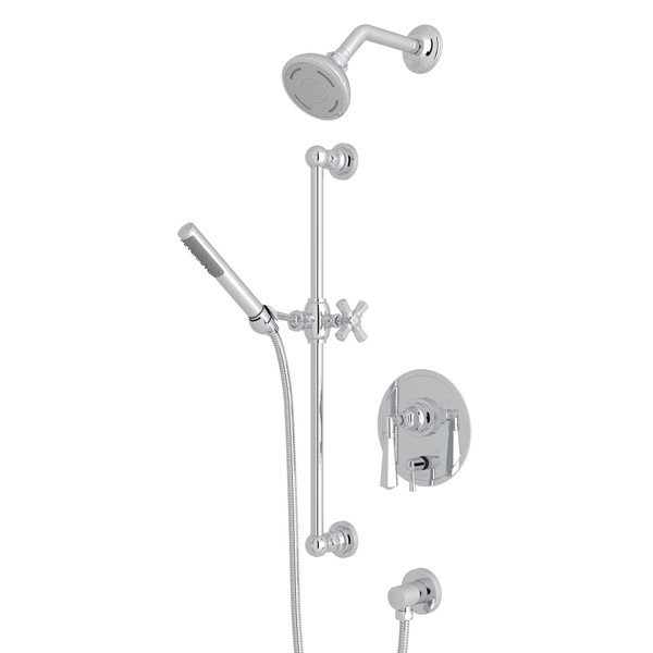 San Giovanni Pressure Balance Shower Package - Polished Chrome with Metal Lever Handle | Model Number: SGKIT230NLM-APC - Product Knockout