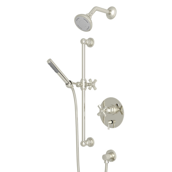 San Giovanni Pressure Balance Shower Package - Polished Nickel with Cross Handle | Model Number: SGKIT230NXM-PN - Product Knockout