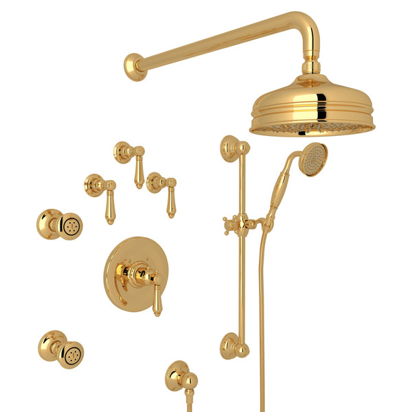 ROHL DISCONTINUED-Thermostatic Shower Package - Italian Brass with Metal  Lever Handle