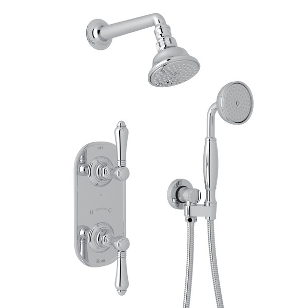 Thermostatic Shower Package - Polished Chrome with Metal Lever Handle | Model Number: AKIT55ELM-APC - Product Knockout