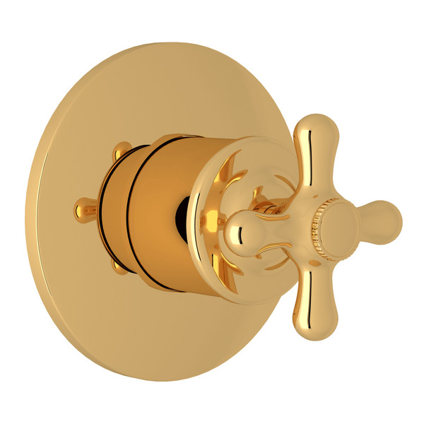 Verona 4-Port 3-Way Diverter Trim Only - Italian Brass with Cross Handle | Model Number: A3770NXMIBTO - Product Knockout