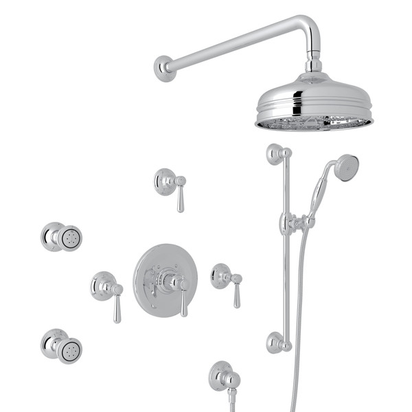 Verona Thermostatic Shower Package - Polished Chrome with Metal Lever Handle | Model Number: RBKIT26ELM-APC - Product Knockout
