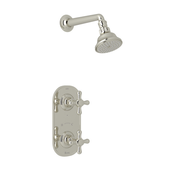 Verona Thermostatic Shower Package - Polished Nickel with Cross Handle | Model Number: RBKIT51EXM-PN - Product Knockout