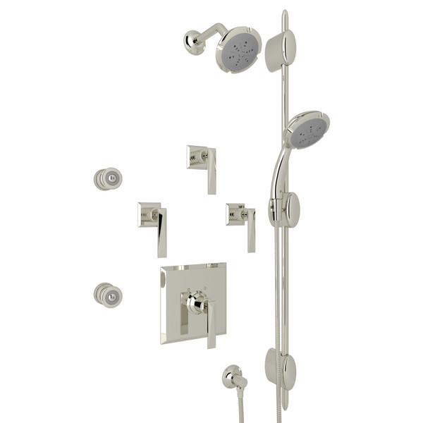Vincent Thermostatic Shower Package - Polished Nickel with Metal Lever Handle | Model Number: AKIT17LV-PN - Product Knockout