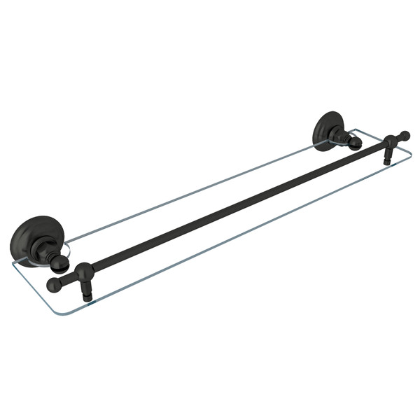 Wall Mount 24 Inch Glass Vanity Shelf - Old Iron | Model Number: A1480OI - Product Knockout