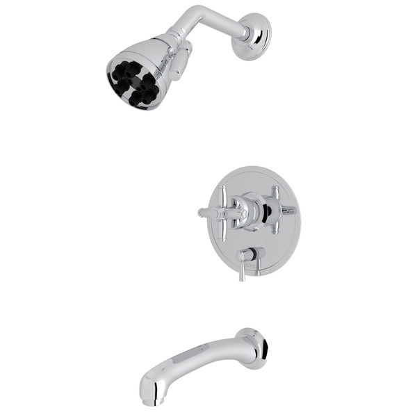 Zephyr Pressure Balance Shower Package - Polished Chrome with Cross Handle | Model Number: MBKIT330NXMAPC - Product Knockout