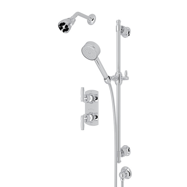 Zephyr Thermostatic Shower Package - Polished Chrome with Metal Lever Handle | Model Number: MBKIT35ELMAPC - Product Knockout