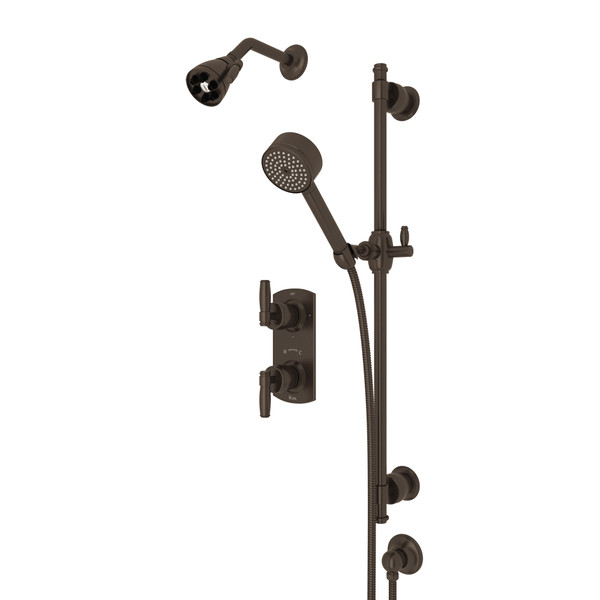 Zephyr Thermostatic Shower Package - Satin Nickel with Metal Lever Handle | Model Number: MBKIT35ELMSTN - Product Knockout